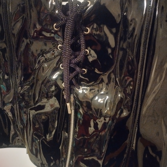 ELEGANT MOMENTS LEATHER Vinyl Overbust Corset Top size 38/1X - Picture 4 of 8